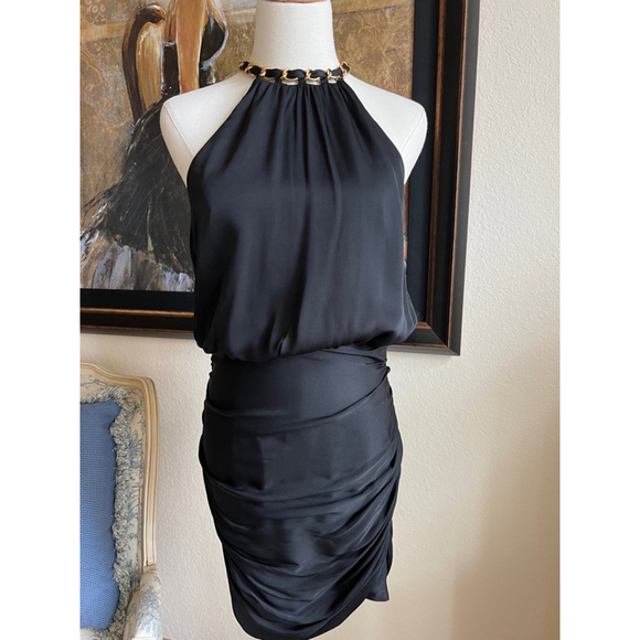 Women's NWT Veronica Beard Black Silk Short Dress Size 2 - Picture 1 of 9